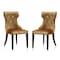 Manhattan Comfort Reine Velvet Dining Chair (Set of Two) in Antique Gold and Walnut DC007-AG - alternate 1